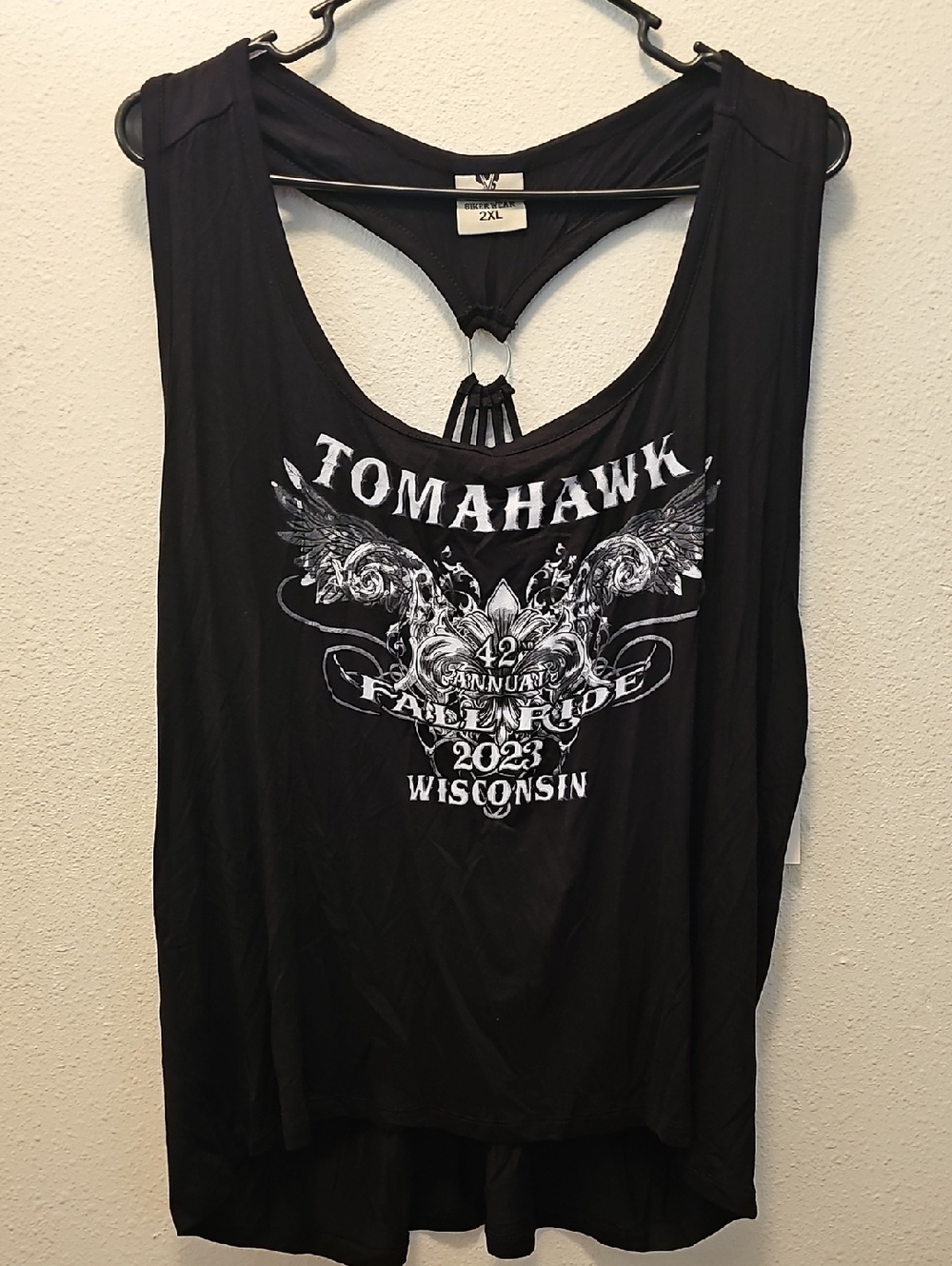 Tomahawk Rally 2023 Tank with strappy back. New with tags.